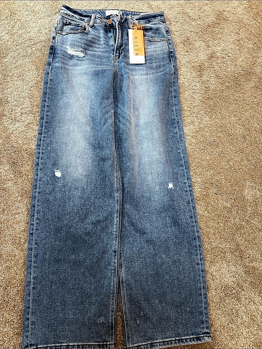 Risen Own The Room High Rise Baggy Wide Leg Jeans Blue 7/28